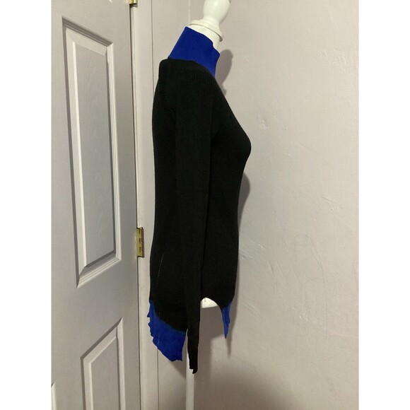 Rag & Bone Merino Wool Blue Black Colorblock Turtleneck Knit Sweater XXS - Picture 4 of 7